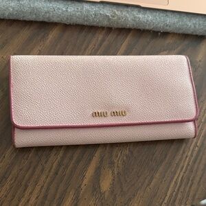 Miu Miu Light Pink Leather Wallet